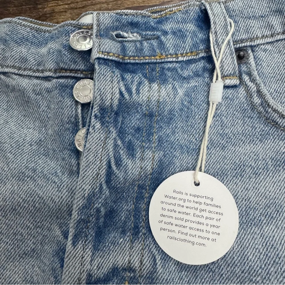 Rails The Zuma Cutoff High Waist A-line Denim Shorts In Blue Size 27